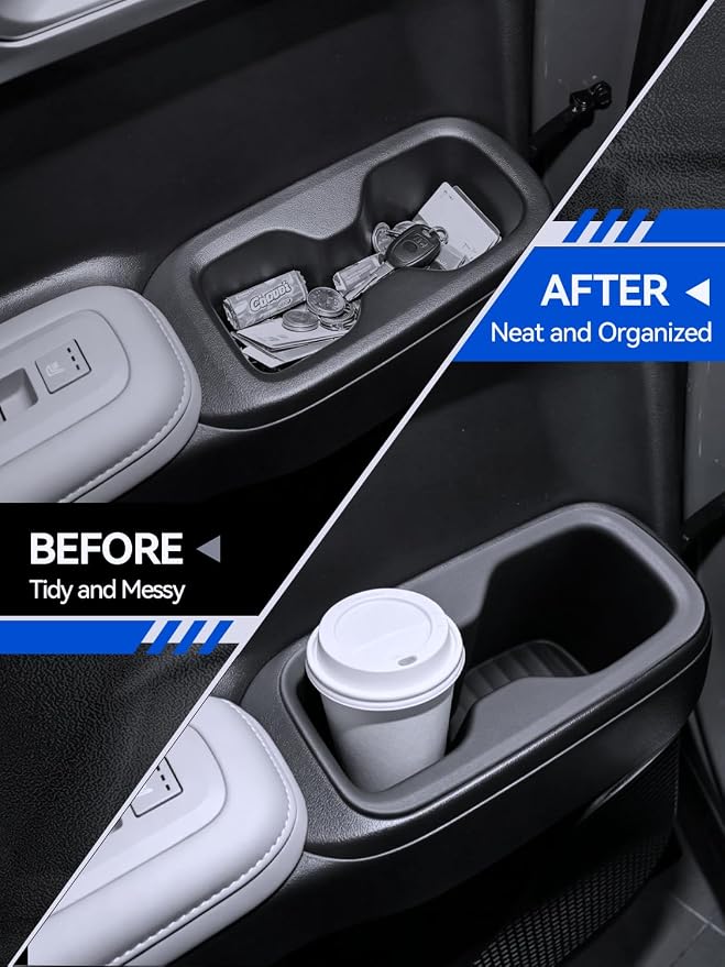 for Santa Fe Cup Holder 2024 2025 2026 Santa Fe Hybrid Accessories 5 Pcs Set Center Console + Second Door + Third Row Cup Holder Insert
