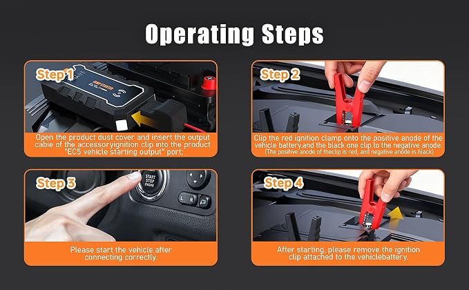Cros 3500A Car Battery Jump Starter, 24000mAh Battery Booster Pack with Wireless Charger, 12V Portable Jump Box Jumper Starter for Up to 9.0L Gas & 7.0L Diesel Engines, Power Bank & LED Flashlight