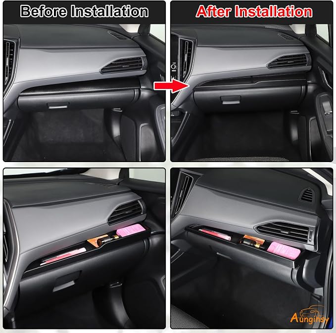 Aunginsy Passenger Dashboard Organizer Tray Compatible with Subaru Crosstrek 2024-2026 & WRX 2022-2026, Center Console Dashboard Table Tray Passenger Co-Pilot Side Storage Box Tray ABS Accessories