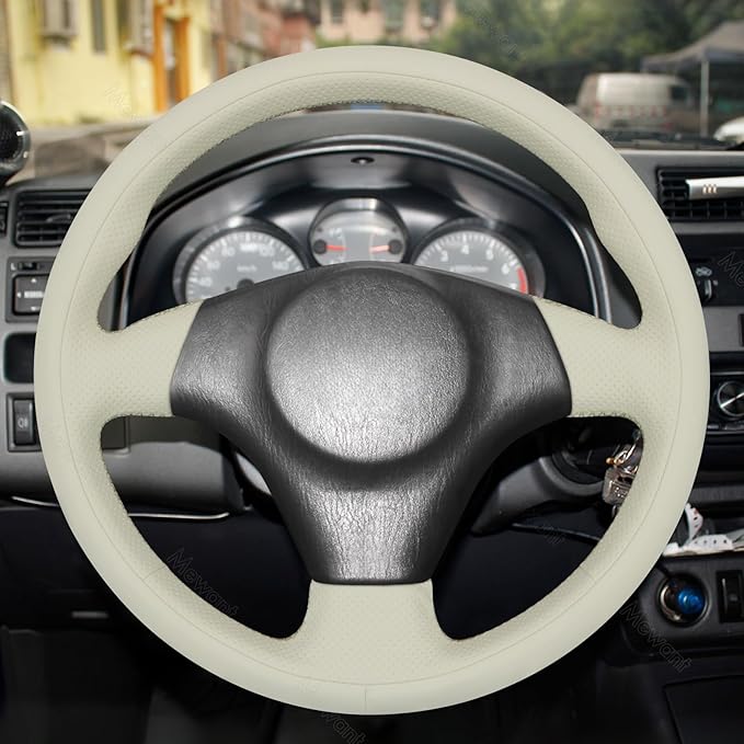 MEWANT Hand Stitch Steering Wheel Cover for Toyota RAV4 1998-2003 / Celica 1999-2006 / Corolla 2003-2008 / Matrix 2002-2008 / MR2 1999-2007 / Supra/Caldina, Custom Fit DIY Wrap Interior Accessories