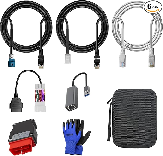 6 Pcs Diagnostic Cables Set for Tesla Model S 3 X Y, USB OBD2 Diagnostic Tools Adapter, with OBDII Adapter Harness 1013230-00-A, 1137658-00-C, 1930388-00-A