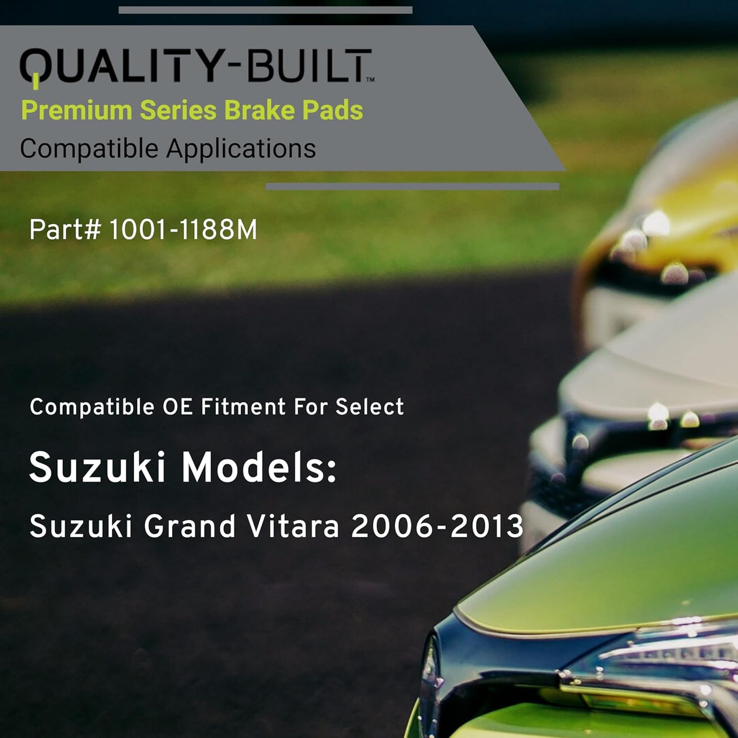 Premium Semi-Metallic Front Brake Pads (1001-1188M) Compatible with Suzuki Grand Vitara 2006-2013