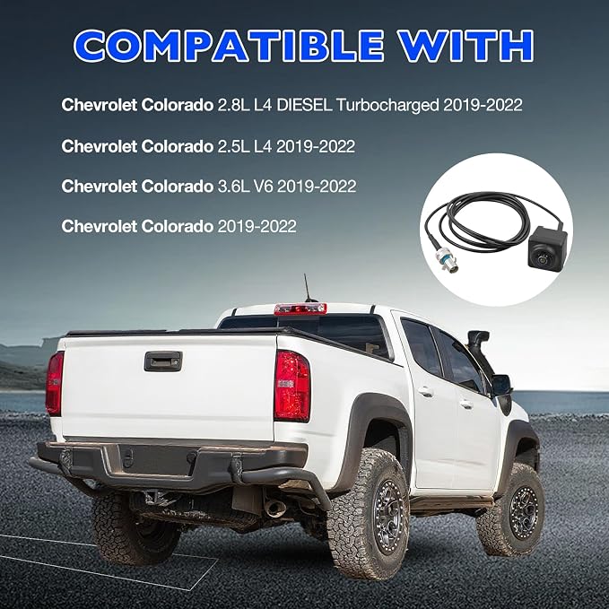84586465 Rear View Backup Camera with Park Assist, Compatible with Chevy Colorado 2019-2022, Replaces 84583128 85163262 GM1960203, Weatherproof, Plug & Play
