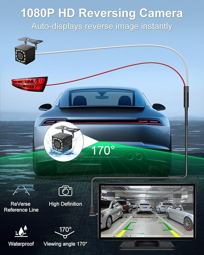 Carplay Screen for Car, Upgrade 7" HD Wireless Apple Carplay & Android Auto Touchscreen- Car Play Screen Stereo with Backup Camera, Mirror Link/Voice Control/Music Play/GPS Navigation -for All Vehicle