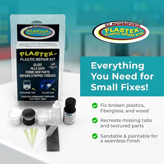 Plastex Plastic Repair Kits - Easily Glue, Remake or Repair Broken Plastic, Fiberglass, Wood & More! Mini Master Kit