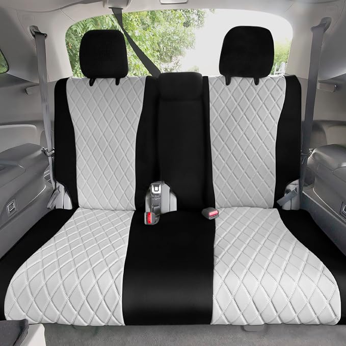 FH Group Custom Fit Car Seat Covers Specifically Made for 2016–2022 Honda Pilot, 3rd Row Set Gray Ultraflex Neoprene, Waterproof Car Seat Cover, Honda Accessories