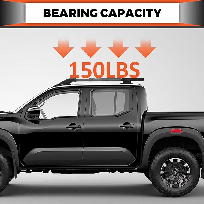 ECOTRIC Roof Rack/Rail Crossbar Compatible with 2005-2022 Nissan Frontier 4 Door Adjustable Aluminum Luggage Cargo Carrier