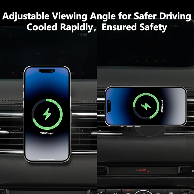 CLEC for Mazda CX-5 2017-2025 Magnetic Wireless Car Charger Phone Holder Mount Custom Fit for Mazda CX-5 2017-2025 15W Fast Charging Car Phone Holder Wireless Charger