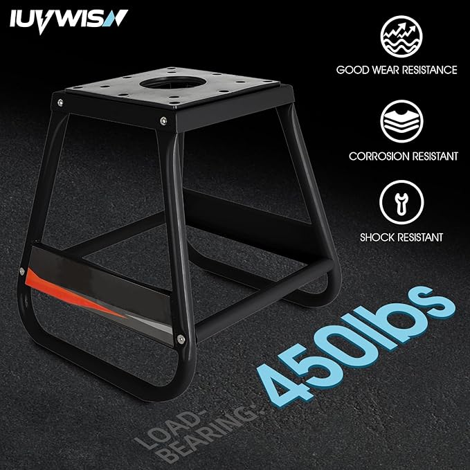 Dirt Bike Stand Motorcycle Lift Panel Stand Maintenance Detachable Anti Slip Heavy Duty Universal Stand for Most Motorcycles Motocross Dirt Bike Dual Sport Enduro Black