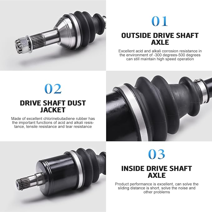 KLV Front CV Axle for Can-Am Defender/Traxster HD10 2020-2024 705402407 | Defender HD10/Pro/Max 2020-24; Traxter HD10/Pro/Max 2020-24. Not for XMR/LTD/CAB/Lone Star. 4340 steel