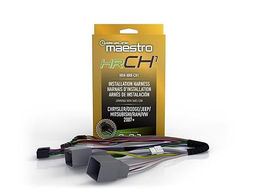 Idatalink Maestro HRN-HRR-CH1 Plug & Play Radio T-Harness Replacement for Select Compatible 2007-2020 Chrysler, Dodge, and Jeep Vehicles (ADS-MRR or ADS-MRR2 Module Required)