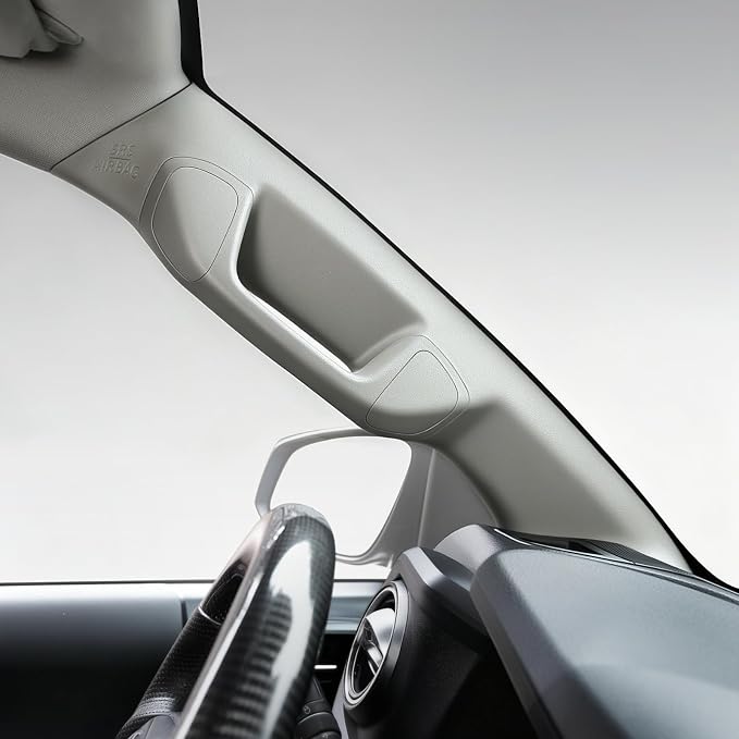 Driver Side A-Pillar Grab Handle for Toyota Tacoma 3rd Gen (2016-2023), OEM-Style Texture, Matches Passenger Side, Sturdy & No Creaking Noise, Easy Installation (Gray)