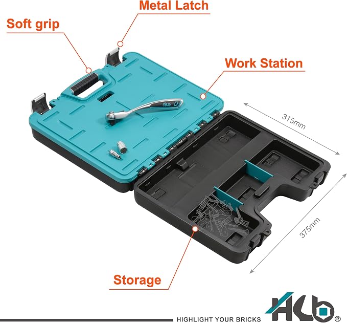 HB 75-Piece Mechanic Tool Set AKX006-U1 | 120-Tooth Ratchet 3/8-Inch & 1/4-Inch Drive with SAE Metric Deep Sockets TORX Bits Extension Bar | Chrome Vanadium Steel Portable Carry Case Made in Taiwan