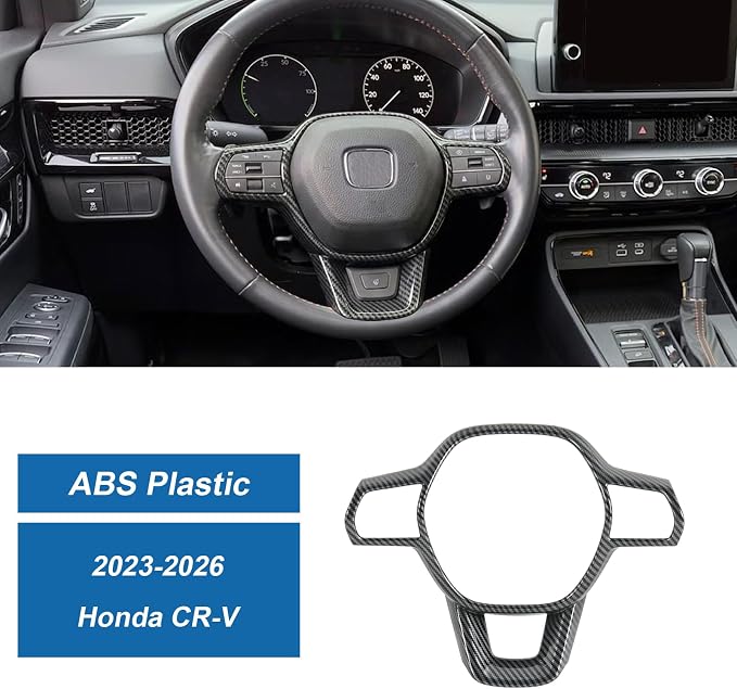 Carbon Fiber Steering Wheel Cover Compatible with 2023-2026 Honda CR-V CRV