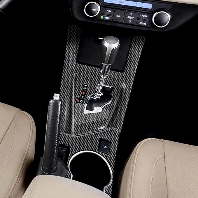 Carbon Fiber Center Console Gear Shift Panel Cover Cup Holder Panel Cover Compatible with Toyota Corolla Sedan 2014–2019
