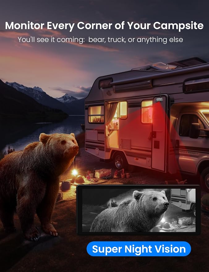 RV Wireless Backup Camera Easy Install: Plug & Play for Furrion Pre-Wired RVs-6.86'' 1080P IPS HD Touch Screen No Delay,IP69K Waterproof Night Vision Back Up Camera for Trailer,Camper,5th Wheel,Truck