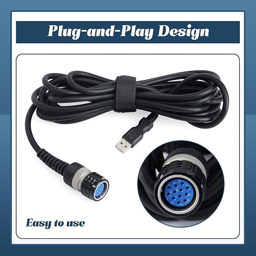88890305 Scanner Diagnostic Cable USB Adapter Connector Compatible with Volvo Truck Excavator Automotive Vehicle Parts, Replace for VOCOM 88890300 for VOCOMII 88894000 12-Pin