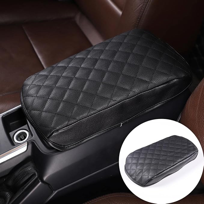TINKI Center Console Armrest Cover Kit, Console Armrest Cushion Automotive Customized Console Armrest Cushion, Fit for Mercedes Benz G Class 2013-2018 Accessory Organizer Protector (Plaid - Black)