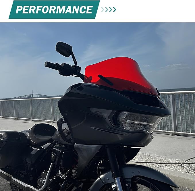 Motorcycle Windshield Windscreen Wind Splitter Fit for Harley Road Glide FLTRXSE 2023-later FLTRX FLTRXSTSE 2024-later for Dual Headlights (Red)
