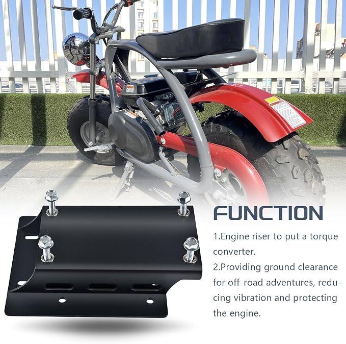 Torque Converter Motor Riser Plate Mount for Predator 196cc 212cc Engine for Coleman Mini Bike CT200U BT200X Baja Warrior MB200