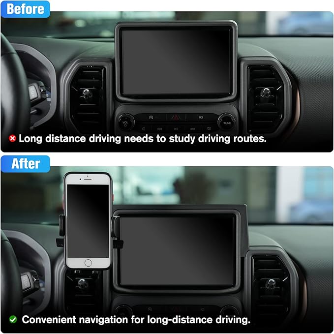 Dashboard Mobile Phone Holder for Ford Bronco Sport, Cell Phone Mount with Tray Internal Accessories Automobile Cradles Applicable to Ford Bronco Sport 2021 2022 2023 2/4 Doors
