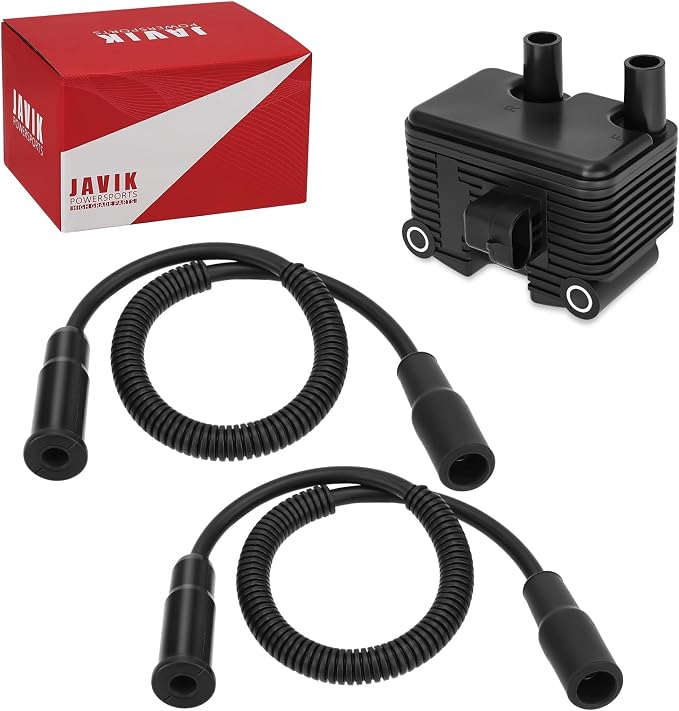 JAVIK 0.5 OHM Ignition Coil & Spark Plug Cable For Sportster 1200 Custom XL1200C/1200 Roadster XL1200R/Sportster XL883/883 Low XL883L/883 Custom XL883C 2004-2006 O.E.M# 31655-99 31996-04