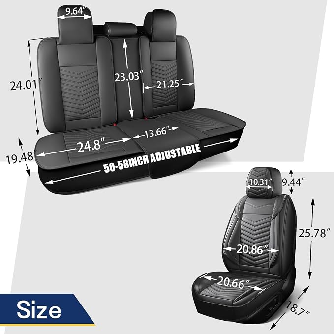 HChengkikz Nappa Leather Car Seat Covers Front Seats, Beige Car seat Protector, Waterproof Car Seat Cushion, Universal Automotive Seat Covers Fit for SUV Truck Pick-up Sedan and Most Cars