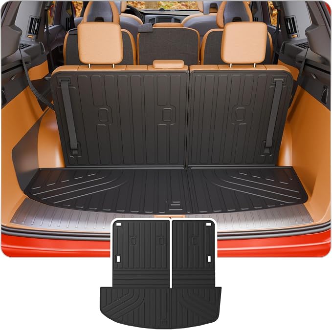 Trunk Mat Compatible with 2026 Hyundai Palisade Gas Cargo Liner Cargo Mat TPE All Weather Back Seat Cover Protector Trunk Liner Palisade Accessories (Trunk Mat with Backrest Mat)