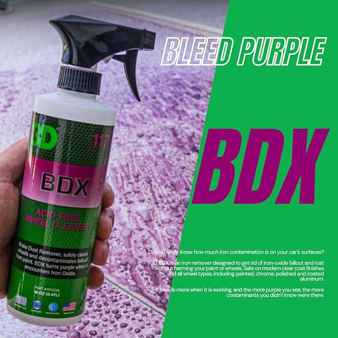 3D BDX Iron Remover & Gallon Refill – Eliminates Brake Dust, Rust, & Iron Fallout for Wheels & Paint