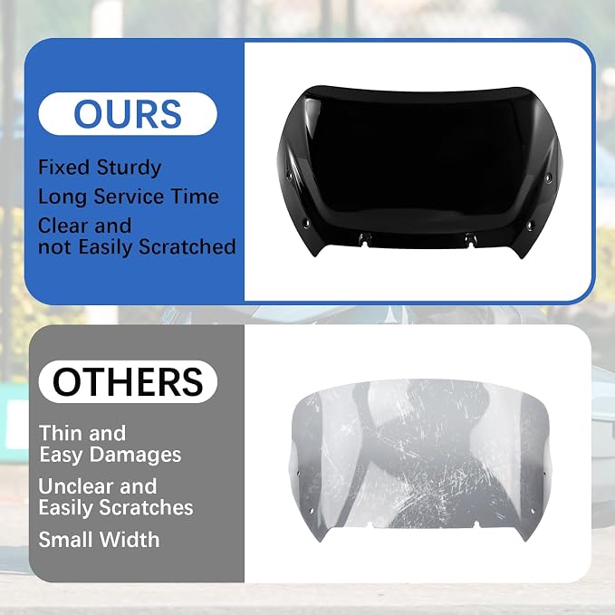 12" Windshield Windscreen Compatible for Harley Road Glide CVO/SE FLTRXSE 2023 2024 2025 2026 later FLTRX 2024 later CVO ST FLTRXSTSE 2024 later for 2023 2024 Road Glide Accessories, Black