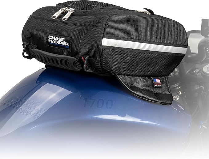 Chase Harper USA 1700M Black Mini Aeropac Magnetic Tank Bag - Water-Resistant, Industrial Grade Ballistic Nylon w/Thermo-Plastic Insert, Anti-Scratch Bottom, Super Strong Neodymium Magnets