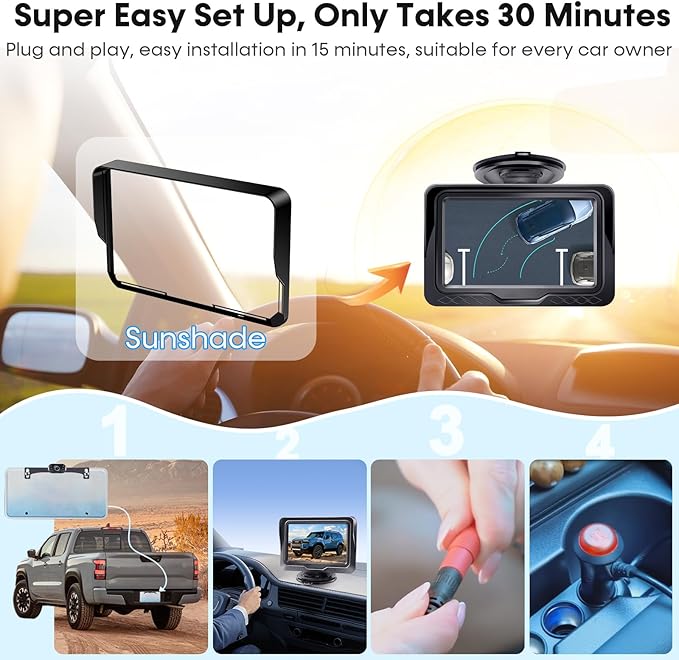 Backup Camera Ease Install for 2 Cars - 2-Pack, Plug & Play, HD 1080P Rear View Camera Kit, Waterproof, Night Vision for Car, Truck, SUV, Van