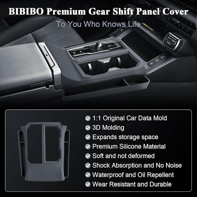 BIBIBO for New 2026 Toyota RAV4 Gear Shift Panel Cover 2026 Toyota RAV4 (LE, SE, XLE Premium,Woodland,XSE,Limited) Gear Shift Trim Cover Silicone w/Side Storage Box