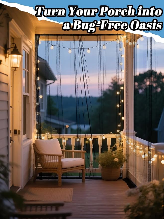 65x10ft Extra Large Mosquito Net - Mesh Netting for Garden Skin and Plants Protection, Patio Bird Bug Screen, Black