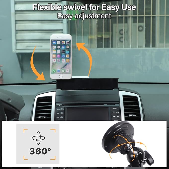Car Dashboard Storage Tray Compatible with Nissan Frontier 2009-2017 ABS Dashboard Non-Slip Storage Organizer Tray with Phone Holder Mount Interior Accessories (Style E)