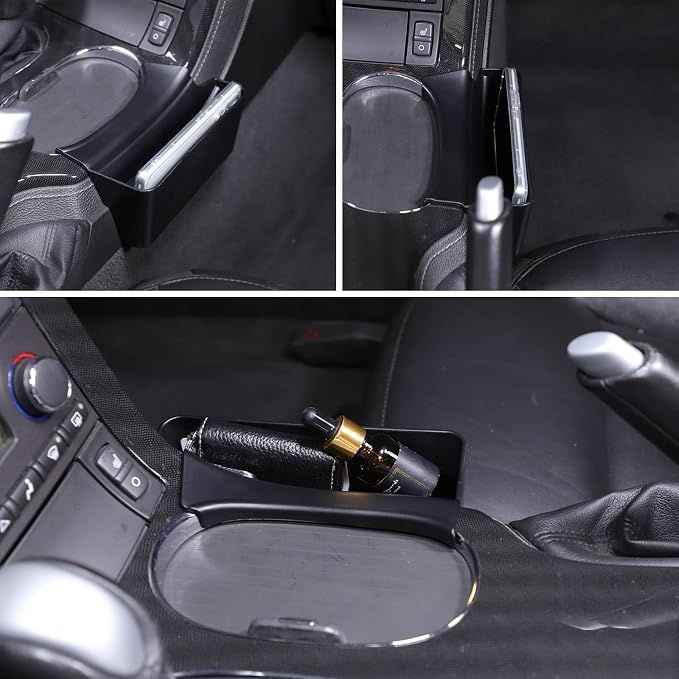 PIUGILH Gear Shift Side Storage Box Tray Compatible with Corvette C6 2005-2013 Inner Accessories, ABS Interior Car Center Console Gear Shift Storage Box Tray Trim