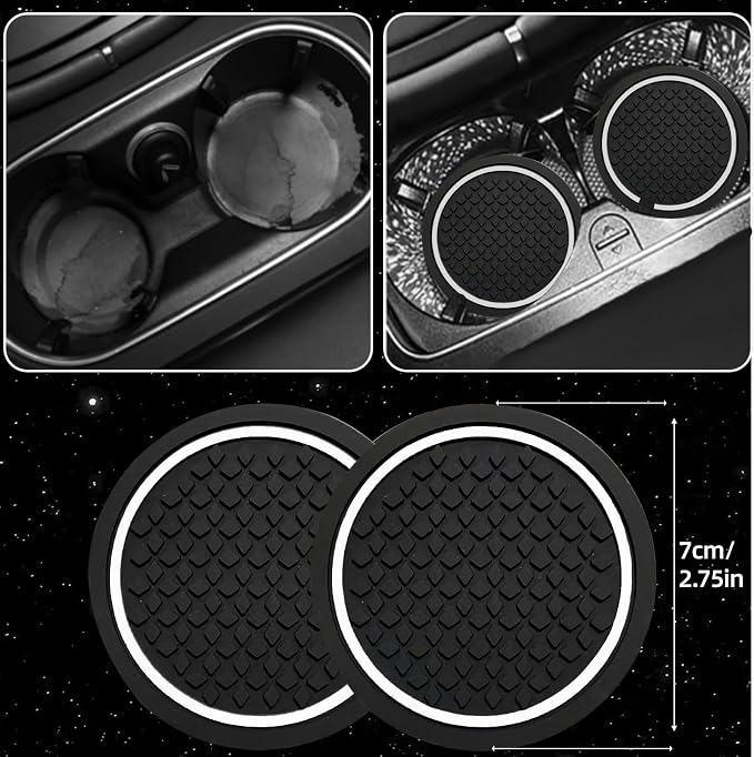 NBTEPEM 6 PCS Car Steering Wheel Cover Set, Microfiber Leather Steering Wheel Covers Universal 14.5-15 inch, Center Console Cover, Seat Belt Cushion, Cup Holder Coaster, Car Accessories Set White