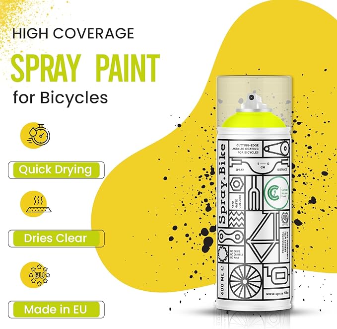 Spray.Bike Spray Paint | Designed Mainly for Bicycles | Multi-Use Acrylic Spray Paint for Metal, Plastic | High Coverage Bike Paint, 400ml