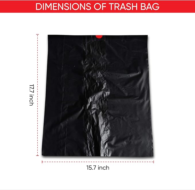 Pink Car Trash Can plus Trash bag bundle – Leakproof, w/Stability Flap, Anti-Slip Base, Portable + 6 Extra Trash Bag Roll (120pcs Total) – Black, Large – For Cars, SUV, & Trucks