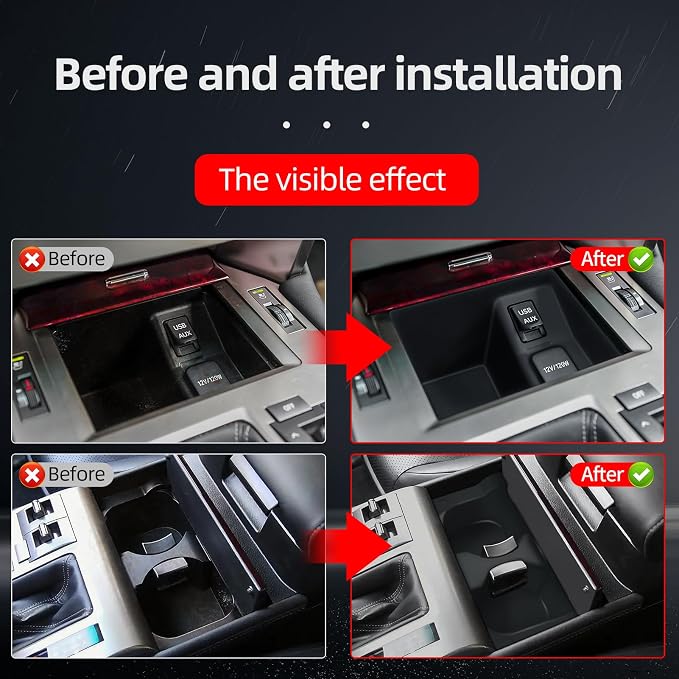 Central Control Water Cup Mat Is Applicable to Internal Modification of 2010-2013 Lexus GX460 Silicone Non-Slip Mat Storage Box Protective Pad Lexus GX460 Accessories (2010-2013)