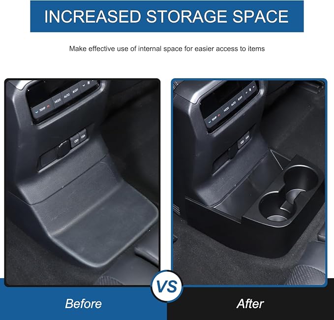 Rear Console Cup Holder Storage Box Compatible with Toyota Land Cruiser 250 Prado J250 LC250 2024 2025 2026 Accessories, Rear Air Vent Cup Holder Organizer Box