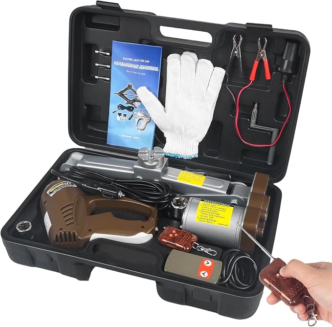 Electric Car Jack 3 Ton Scissor Jack, 12V Electric Portable CarJack, Electric CarJack Kit with Impact Wrench, Scissor Jack for Cars, Electric Floor HydraulicJack for Lifting Cars