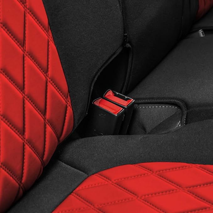 FH Group Custom Fit Car Seat Covers Specifically Made for 2019-2023 GMC Sierra 1500 2500HD 3500HD SLT AT4 Denali - Ultraflex Neoprene Water Resistant Automotive Seat Covers - Full Set Red