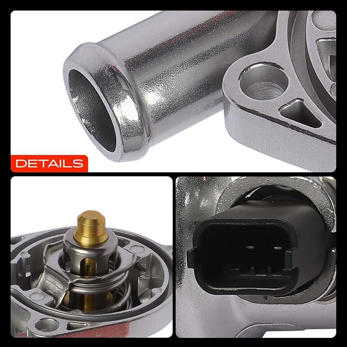 A-Premium Upgraded Aluminum Engine Coolant Thermostat Housing Assembly with Sensor & O-ring Compatible with Chevy Cruze 11-16, Sonic 12-20, Trax 13-21 & Buick Encore 13-21, 1.4L, Replace# 55565336