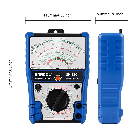 Analog Multimeter SK-88C,Pointer Multimeter，External Magnetic Multimetro,AC DC Volt 2500V,DC Current 10A,Rx 100K,Batt Tester,Diode/LED Testing,Remote Control Detection,11 Function,24 Range