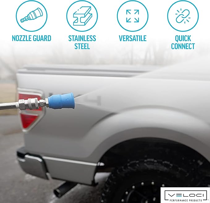 MTM Hydro Acqualine Pressure Washer Nozzle Guard Holder Tips Protector with 1/4” Quick Coupler Plug, 40 Degrees 2.0