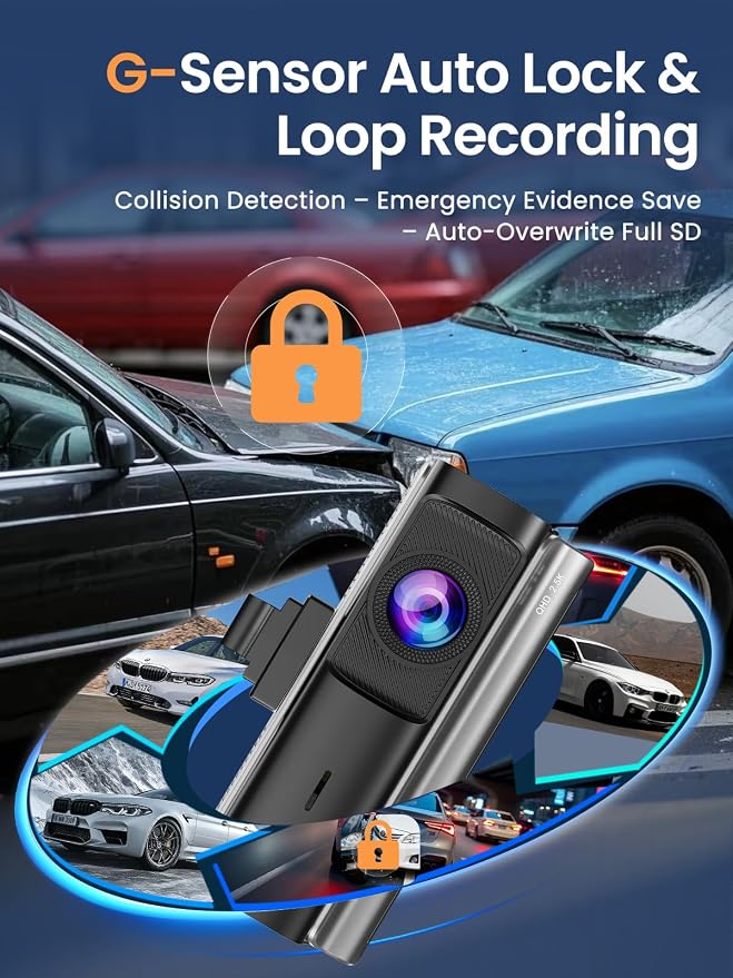 3 Channel Dash Cam Front and Rear Inside,2.5K+1080P+1080P Dash Camera for Cars,Free 64GB Card,Dashcam with WiFi,APP Control,Parking Monitor,Night Vision,Loop Recording