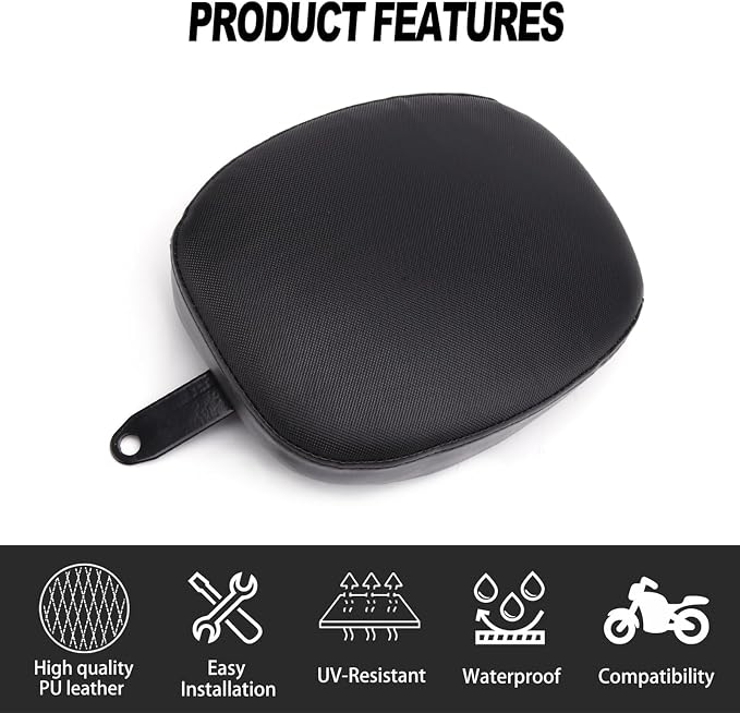 Motorcycle Rear Seat Passenger Pillion Pad Seat Cushion Compatible with Harley Sportster XL1200 883 72 48 2010-2015