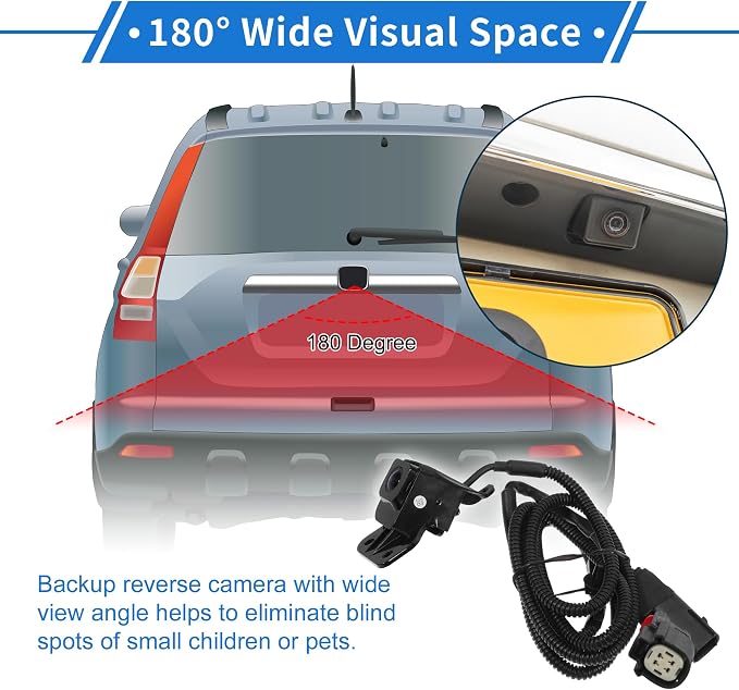 1 Pcs Rear View Camera for Chevrolet Silverado & GMC Sierra 1500 07-13 & 2500 3500 11-14, 1080p CMOS Wide Angle License Plate Park Assist Backup Reverse Camera