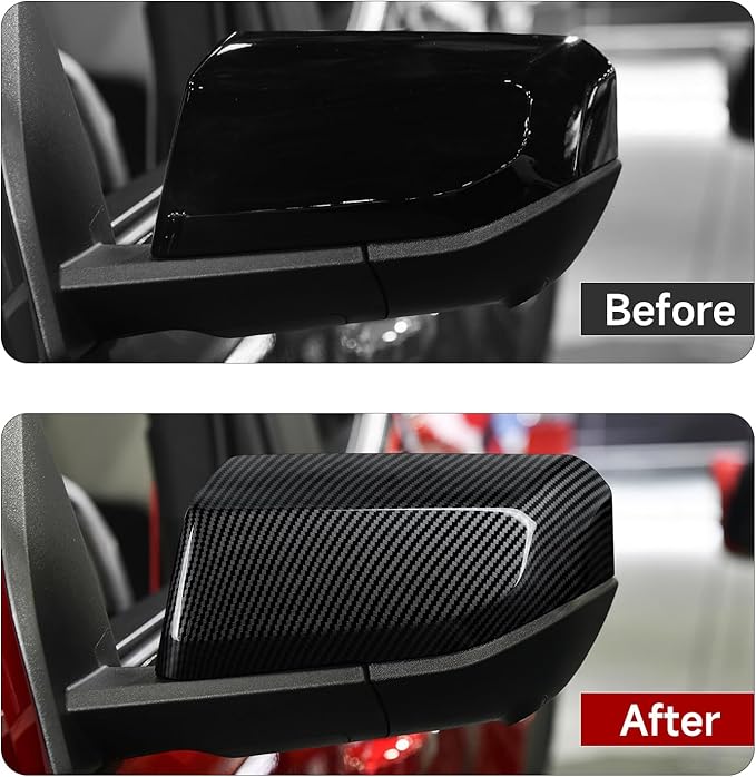 Car ABS Carbon Fiber Exterior Rearview Mirror Cover Interior Trim Side Mirror Decor for Chevy Colorado/GMC Canyon 2023 2024 2025 2026 Accessories